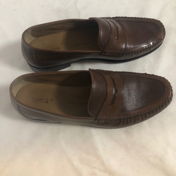 Florsheim Brown Leather Penny Loafer - 69 - Picture 1 of 4